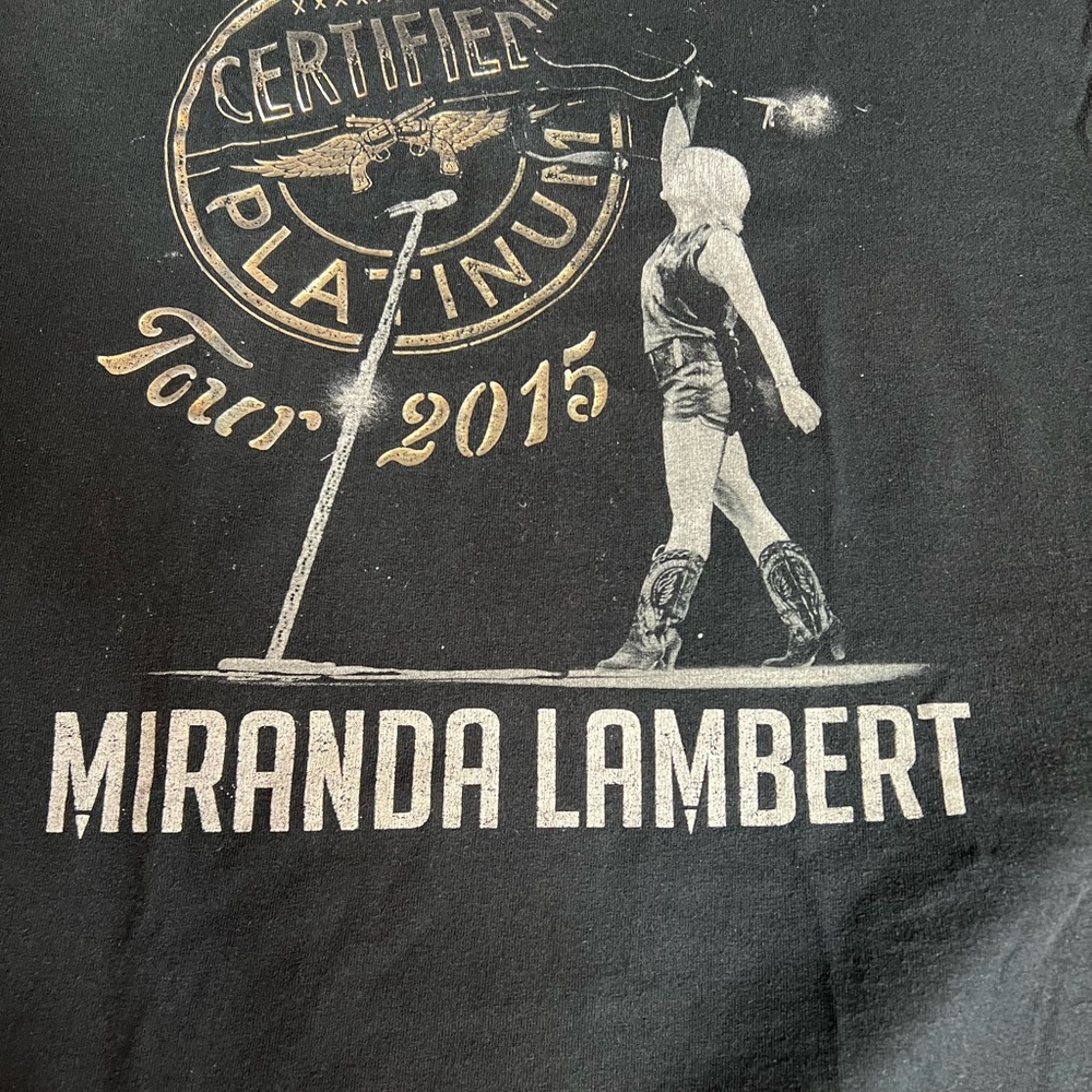2015 Platinum Miranda Lambert concert t shirt black size medium